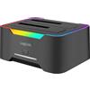 LogiLink Doppia docking station USB-C 3.2 Gen1 a 2 porte, per dischi rigidi da 2,5 e 3,5, SSD/HDD, con clone offline (senza clonare i dischi rigidi PC), 5 Gbps di trasferimento dati