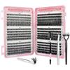 KEYRI 580 Pezzi Ciglia Finte Naturali Individual Eyelashes 30-40-50-60-80-100D Curl con Separatore per Ciglia, Spazzolino e Pinzette Cluster Lashes per Ragazze e Donne (Kit, 30D-100D)