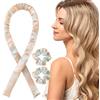 LUFFLOK 3 Pezzi Bigodino Lungo per Boccoli, Seta Bigodini Grandi per Volume, Fascia Morbida Curler Arricciacapelli per Capelli Medi Lunghi, Dormire Gomma Heatless Hair Curler DIY (Rosa, Grand)