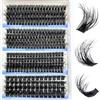 KEYRI 296 Pezzi Ciglia Finte Extension Ciglia 80-100-120-150D Curl Ciglia Finte Ciuffetti Fluffy Russian Eyelashes Extensions Individual Eyelashes Naturali per Ragazze e Donne (10-18mm Mix)