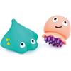 Hape Giocattolo da bagno per abitanti marini, figure da bagno, polpo e razze con funzione massaggiante, giocattolo per acqua e spazzola per bambini, senza BPA e facile da pulire, per bambini dai 12
