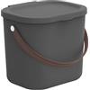 Rotho Albula - Contenitore con coperchio, 6 l, con manico in plastica riciclata, senza BPA (antracite)