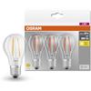 Osram LED Base Classic a Lampada, a Forma di Lampadina con Attacco E27, Non Dimmerabile, Sostituisce 60 Watt, Filamento Trasparente, Bianco Caldo, 2700 Kelvin, Confezione da 3