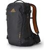 Gregory Alpine - Verte 24 MD/LG, Zaino da sci, 51 cm, 24 L, 1.15 KG, Cintura in vita flessibile, Compatibile con seggiovia, Schienale anti-neve, Nero (Carbon Bronze)