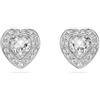 Swarovski Orecchini a perno, Tagli misti, Cuore, Bianco, Placcatura rodio, One Size