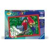 Ravensburger - CreArt Kids 31x21 cm - Numero d'arte - Pappagalli - Kit per dipingere con numeri - A partire dai 7 anni - 25854
