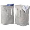 Honey Can Do HMP-09863 - Set di 2 cesti portabiancheria pieghevoli in tessuto, con manici, colore: Grigio