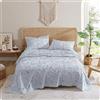 Indigo Ink | White Denim Collection | Bianco Navy Boho Geometrico Stampato Set Di Lenzuola, Twin, 3 Pezzi