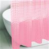 Eazzier Bath Tenda da doccia in plastica 3D con cristalli rosa cipria, sottile e leggera, 170 x 172 cm, tenda interna in plastica con fori di tenuta in metallo antiruggine e magneti ponderati