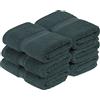 Superior - Set di Asciugamani per Il Viso, Cotone Egiziano, Verde-Blu, 900 g, 6 Pezzi