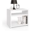 Mobili Fiver, Comodino Martino, Bianco Frassino, Nobilitato, 45 cmx33 cmx40 cm, Comodino moderno per Camera, Made in Italy