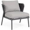 BIZZOTTO HOME EMOTION HARLOW POLTRONA ANTRACITE CON CUSCINO 0663581 BIZZOTTO