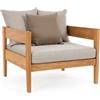 BIZZOTTO HOME EMOTION POLTRONA CON CUSCINO KOBO NATURAL 0806792