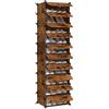 SONGMICS Scarpiera a 10 Scomparti, Scaffale Componibile in Plastica, Armadietto Portascarpe Fai da Te con Ante e Martelletto, Mobiletto Porta Scarpe, Marrone Vintage LPC010A01