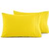 Elegant Comfort Set di federe di lusso ultra morbide, in microfibra spazzolata 1500, qualità alberghiera, doppia spazzolata, resistente alle pieghe, standard/queen, giallo