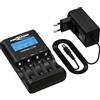 ANSMANN Caricabatterie per 4 batterie AA/AAA NiMH - Caricatore con 5 programmi di ricarica: ricarica, scarica, test, ricarica rapida - Powerline 4.2 Pro