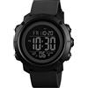 findtime Orologio sportivo digitale da uomo, cronometro, sveglia, impermeabile, a LED, tattico, doppio fuso orario, elettronico, per esterni, Nero nero, Sportivo