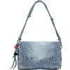 Desigual borsa a tracolla Half Logo Venecia 4.0 Crossbody Bag Denim Raw grigio cadetto