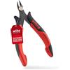 Wiha Alicates de corte diagonal Electronic con cabeza puntiaguda muy estrecha sin chaflán 128 mm, 5 1/8 (27388)