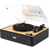 Marley House of Marley Rise Up Giradischi Bluetooth con Casse Integrate - Giradischi Vinili a 3 velocità, Streaming a 2 vie, Finitura in Bambù e Coperchio Antipolvere, Realizzato in Modo Sostenibile