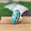 San Blu Rame Turchese Gemma 925 Anello Argento Sterling Tutte le Taglie