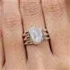 Favoloso Pietra Lunare Arcobaleno Gemma 925 Argento Sterling Artigianale Anello