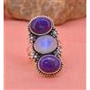 Africano Ametista, Luna Gemma 925 Argento Sterling Artigianale Anello Tutti Size