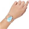 Bracciale Cuff In Argento Sterling 925 Fatto A Mano In Larimar