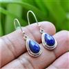 Bellissimo Gemma Di Lapis Lazuli Orecchino Fatto A Mano In Argento Sterling 925