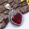 Mozambico Granato Gemma 925 Argento Sterling Fatto a Mano Ciondolo MG-2