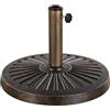Yaheetech Base per Ombrellone da Giardino in Resina e Metallo Supporto 12 kg per Pali da Ø38mm o Ø48mm con Manopola per Esterno Veranda Terrazza Piscina Spiaggia Patio, Bronzo