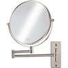 AumVum Specchio da trucco da parete da 20,3 cm, specchio da bagno estensibile con ingrandimento 1X/10X, specchio da barba girevole a 360°, specchio ingranditore a doppia faccia, finitura in nichel