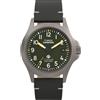 Timex Expedition Titanium TW2W78100 - Orologio da uomo da 38 mm, cinturino in pelle nera con quadrante verde e cassa in titanio