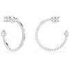 Swarovski Orecchini a cerchio Idyllia, Taglio misto, Freccia, Bianchi, Placcato rodio