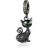 Famuan Gioielli Gatto Nero Charm 925 Argento Perline Ciondolo per Donna Fit Bracciali Collana Festa della Mamma San Valentino Compleanno Regali di Natale per Donna Ragazza Famiglia Amici