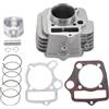 WOOSTAR 52.4mm Big Bore Cilindro con Kit Pistone con Guarnizioni Sostituzione per 110cc 125cc Lifan ATV Quad Go Kart Dirt Pit Bike Dune Buggy (Alluminio)