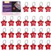 Swpeet 50Pcs 1-25 Numero Red Star Numero in Alluminio Etichette con Portachiavi Kit Assortimento, Tag Portachiavi in Metallo con Chiavi Numerate per Codifica, Decorazione