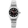 Excellanc Orologio da donna in acciaio inox, lunghezza 19 cm, diametro 28 mm, larghezza 14 mm, luminoso, facile da leggere, visualizzazione 24 ore, idea regalo, Argento nero, Classico