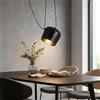 B·LED BARCELONA LED BARCELONA LED Lampada a Sospensione Moderna Nera Agos E27 in Alluminio Metallico, Lampadario Grande Classico Moderno Stile Vintage e Lusso per Sala da Pranzo, Cucina e Isola