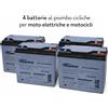 Trustech 4 BATTERIE PIOMBO 12V 20AH USO CICLICO PER MOTO ELETTRICHE E SCOOTER