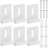 Swpeet Sweet - Set di 6 clip in metallo bianco per kit di sospensione a specchio, grandi clip di fissaggio pesanti senza cornice