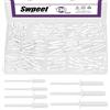Swpeet 130 pezzi 7 misure bianco grande flangia in alluminio cieco rivetti assortimento kit cieco pop rivetti manico in alluminio e acciaio mandrino cieco rivetti per metallo, mobili, automobili