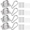 Swpeet Kit di 40 ganci a vite quadrati M5 in acciaio inox di alta qualità, resistenti, con ganci a occhiello, gancio a scatto, viti con tubo di espansione in plastica, gancio da soffitto per attività