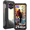 Ulefone Rugking 5 Pro Rugged Smartphone Android 16, 16GB+256GB/2TB Telefono Robusto, 64MP Visione Notturna, 20000mAh, 1000 Lumen Luce LED, 6.78 FHD+ Cellulari Resistente IP68, Dual 4G LTE/NFC/OTG/GPS