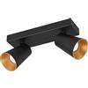 Trio Leuchten Spotbalken Sharp 817100232, Metall Schwarz matt, Cover goldfarbig/schwarz, exkl. 2x GU10