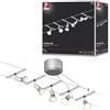 Paulmann sistema di cavi per faretti, set estensibile, 94145, Sice Salt, massimo 5 pezzi da 10 W l'uno, cromato, opaco, lampada da soffitto, senza lampadina