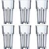Arcoroc ARC J2608 Granity - Bicchieri da long drink, 200 ml, in vetro, trasparente, 6 pezzi