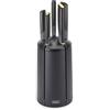 Joseph Joseph - Elevate Knives, set da 5 coltelli in acciaio inossidabile giapponese con ceppo rotante - Colore: nero
