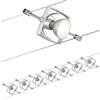 Paulmann sistema di cavi per faretti, 94152, set Mac II, massimo 7 pezzi da 10 W l'uno, cromato, opaco, in metallo, lampade con cavi, in plastica, lampada da soffitto, GU 5,3, senza lampadina