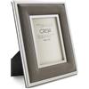 CRESIA Portafoto Cornice in Acciaio e Vera Pelle 13x18cm Tortora
